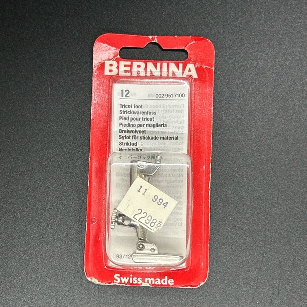 Bernina Tricot Foot 12 NEW in Box Manual Instructions Swiss made Sewing